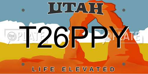T26PPY Utah License Plate
