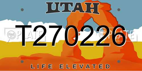 T270226 Utah License Plate