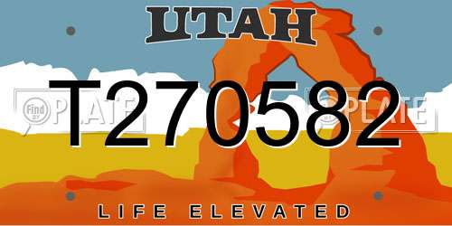 T270582 Utah License Plate
