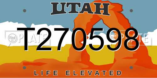 T270598 Utah License Plate