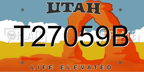 T27059B Utah License Plate
