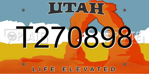 T270898 Utah License Plate