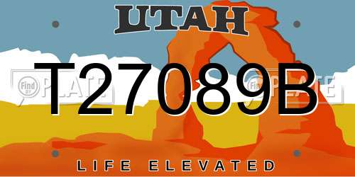 T27089B Utah License Plate