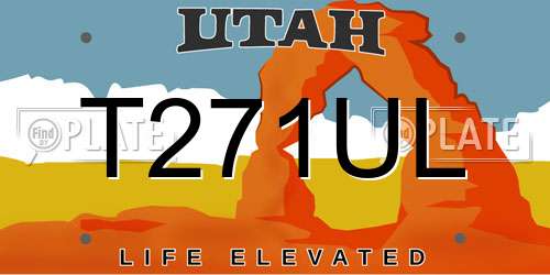 T271UL Utah License Plate