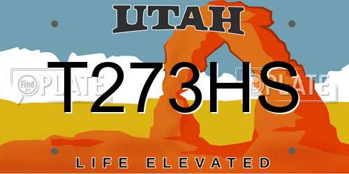 T273HS Utah License Plate