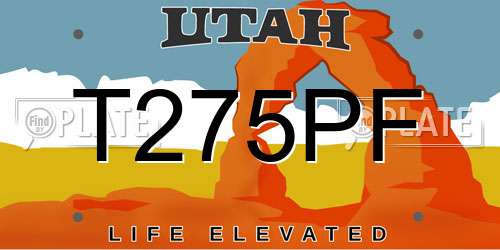 T275PF Utah License Plate