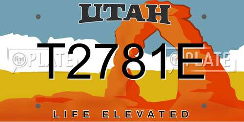 T2781E Utah License Plate