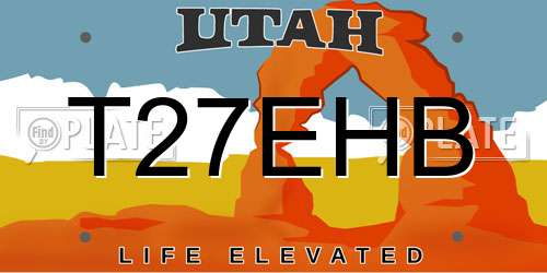 T27EHB Utah License Plate