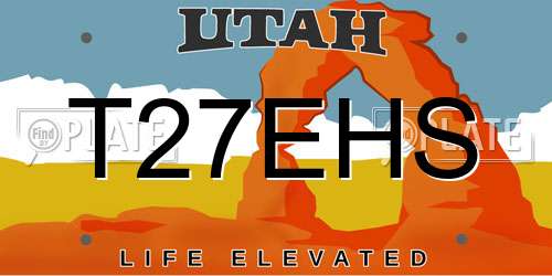 T27EHS Utah License Plate