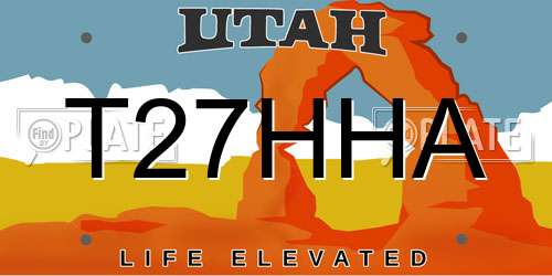 T27HHA Utah License Plate