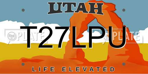 T27LPU Utah License Plate
