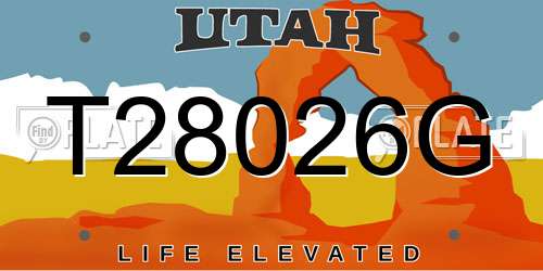 T28026G Utah License Plate