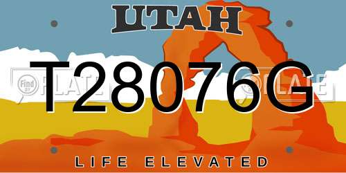 T28076G Utah License Plate