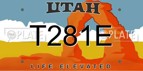 T281E Utah License Plate