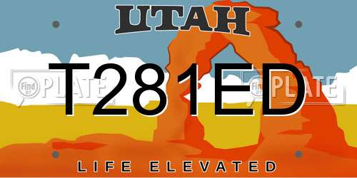T281ED Utah License Plate
