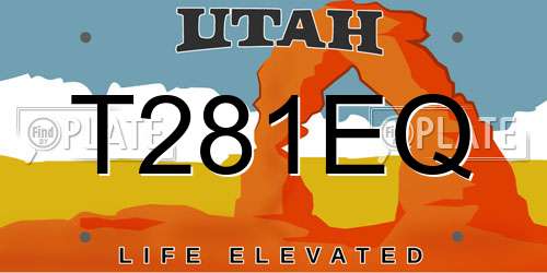 T281EQ Utah License Plate