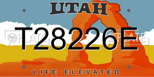 T28226E Utah License Plate