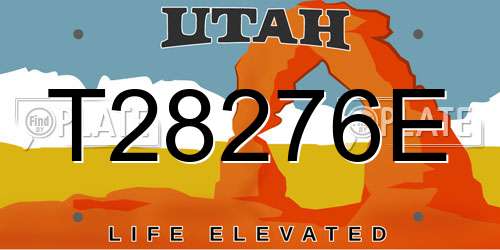 T28276E Utah License Plate