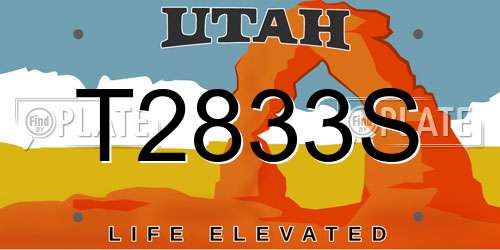 T2833S Utah License Plate