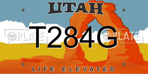 T284G Utah License Plate