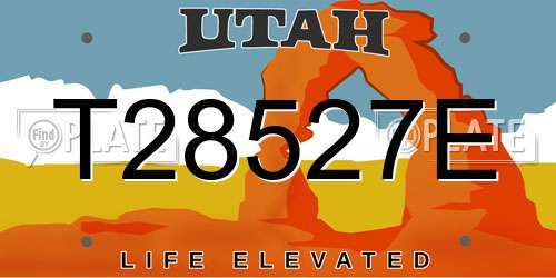 T28527E Utah License Plate