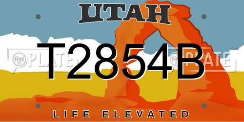 T2854B Utah License Plate