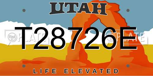 T28726E Utah License Plate