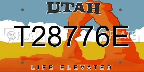 T28776E Utah License Plate