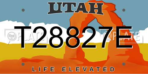 T28827E Utah License Plate