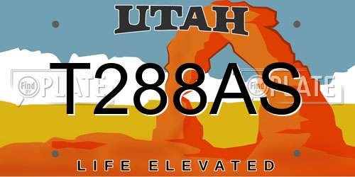 T288AS Utah License Plate