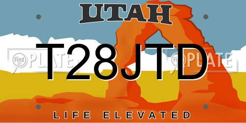 T28JTD Utah License Plate