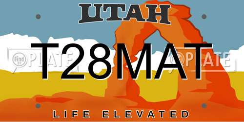 T28MAT Utah License Plate