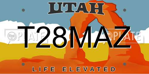 T28MAZ Utah License Plate