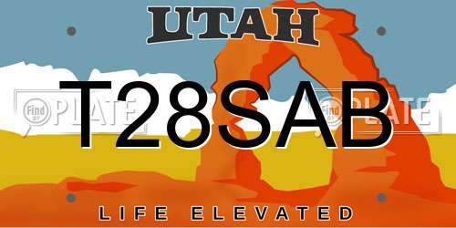 T28SAB Utah License Plate