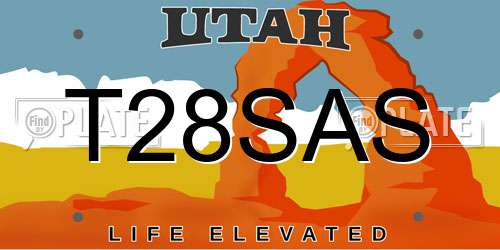 T28SAS Utah License Plate