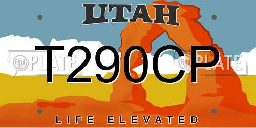 T290CP Utah License Plate