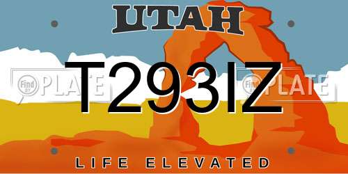 T293IZ Utah License Plate