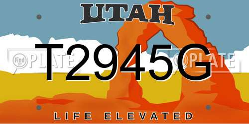 T2945G Utah License Plate