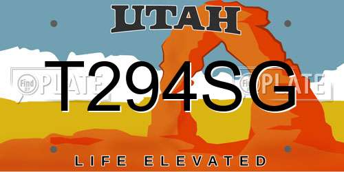 T294SG Utah License Plate