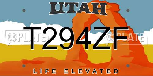 T294ZF Utah License Plate