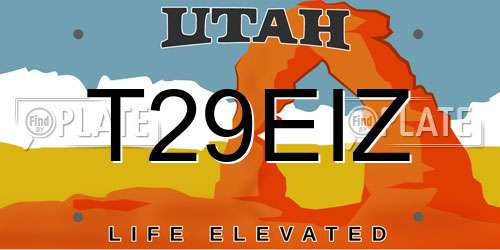 T29EIZ Utah License Plate