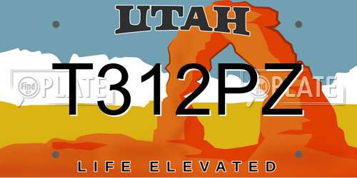 T312PZ Utah License Plate