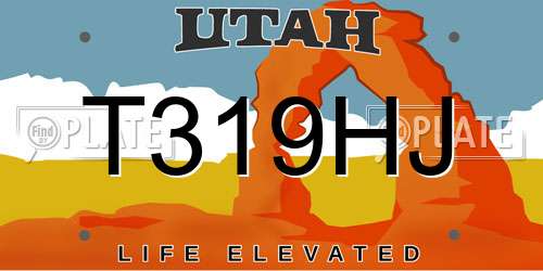 T319HJ Utah License Plate