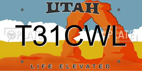 T31CWL Utah License Plate