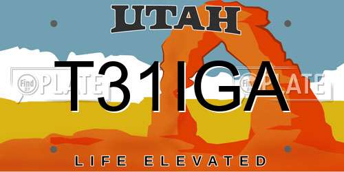 T31IGA Utah License Plate