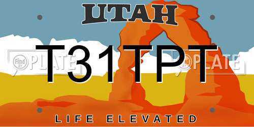 T31TPT Utah License Plate