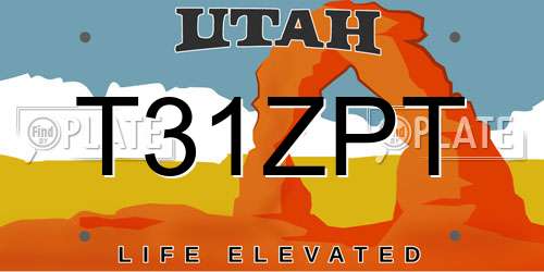 T31ZPT Utah License Plate