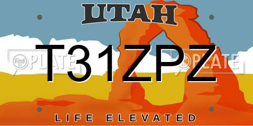 T31ZPZ Utah License Plate