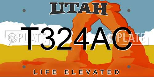 T324AC Utah License Plate