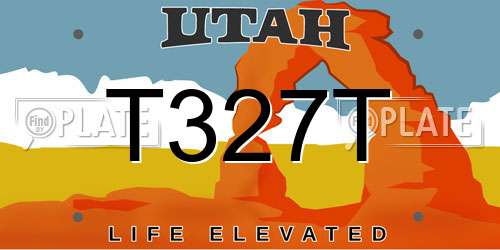 T327T Utah License Plate